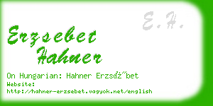 erzsebet hahner business card